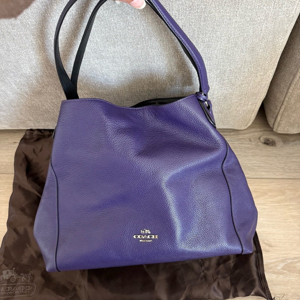Coach Rich Purple Leather Hobo Bag